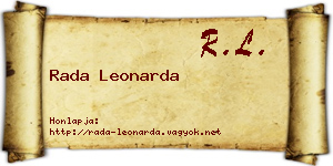 Rada Leonarda névjegykártya